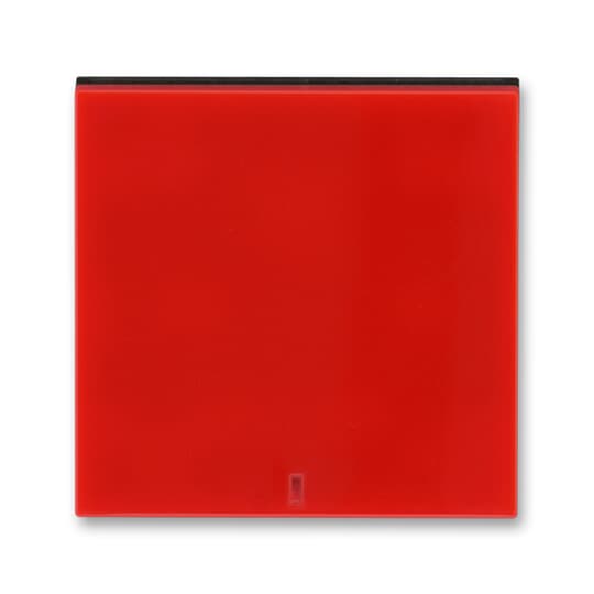 3559H-A00655 65  Kryt spínače kolébkového s červeným průzorem, červená / kouřová černá